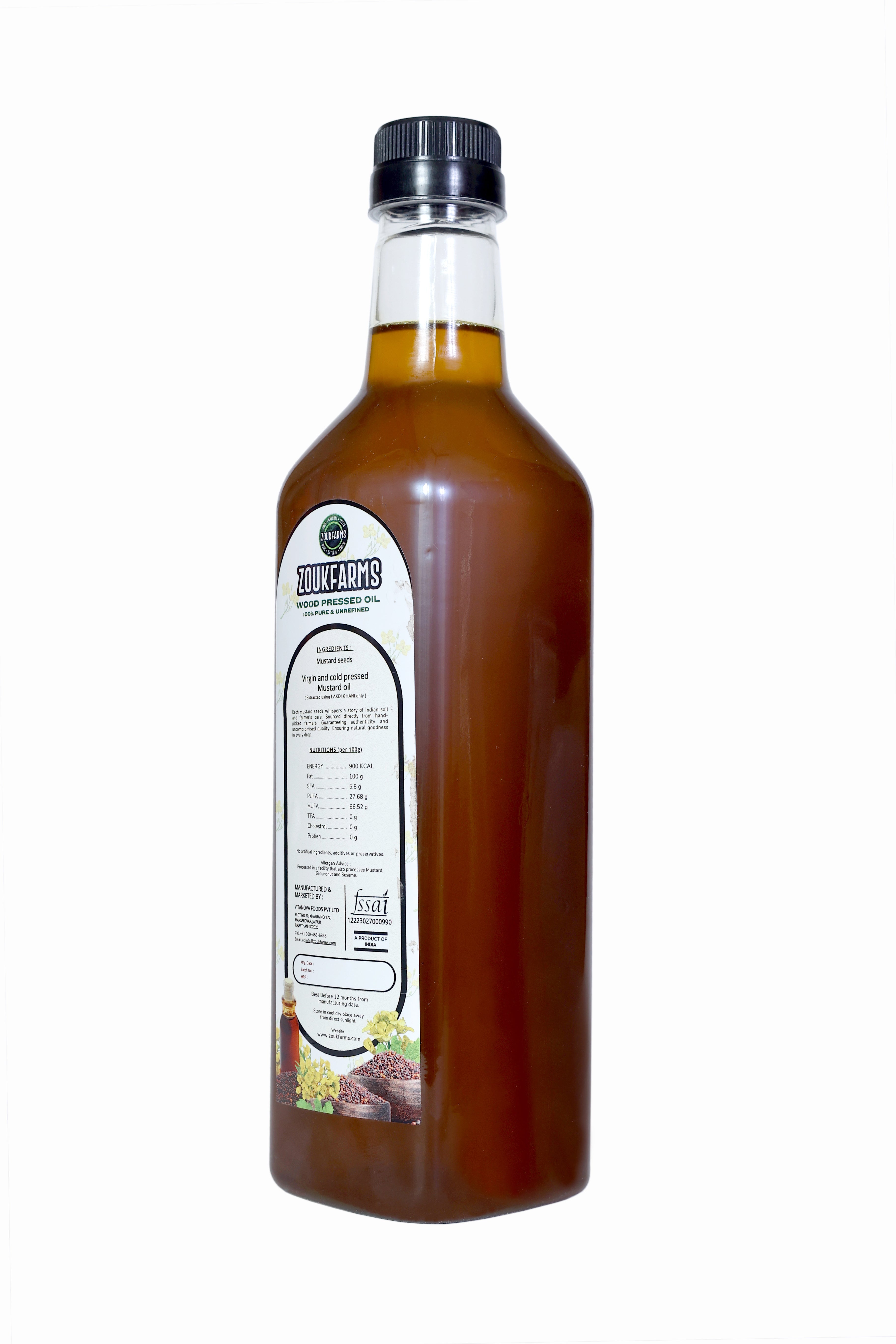 Wood pressed Black Mustard Oil