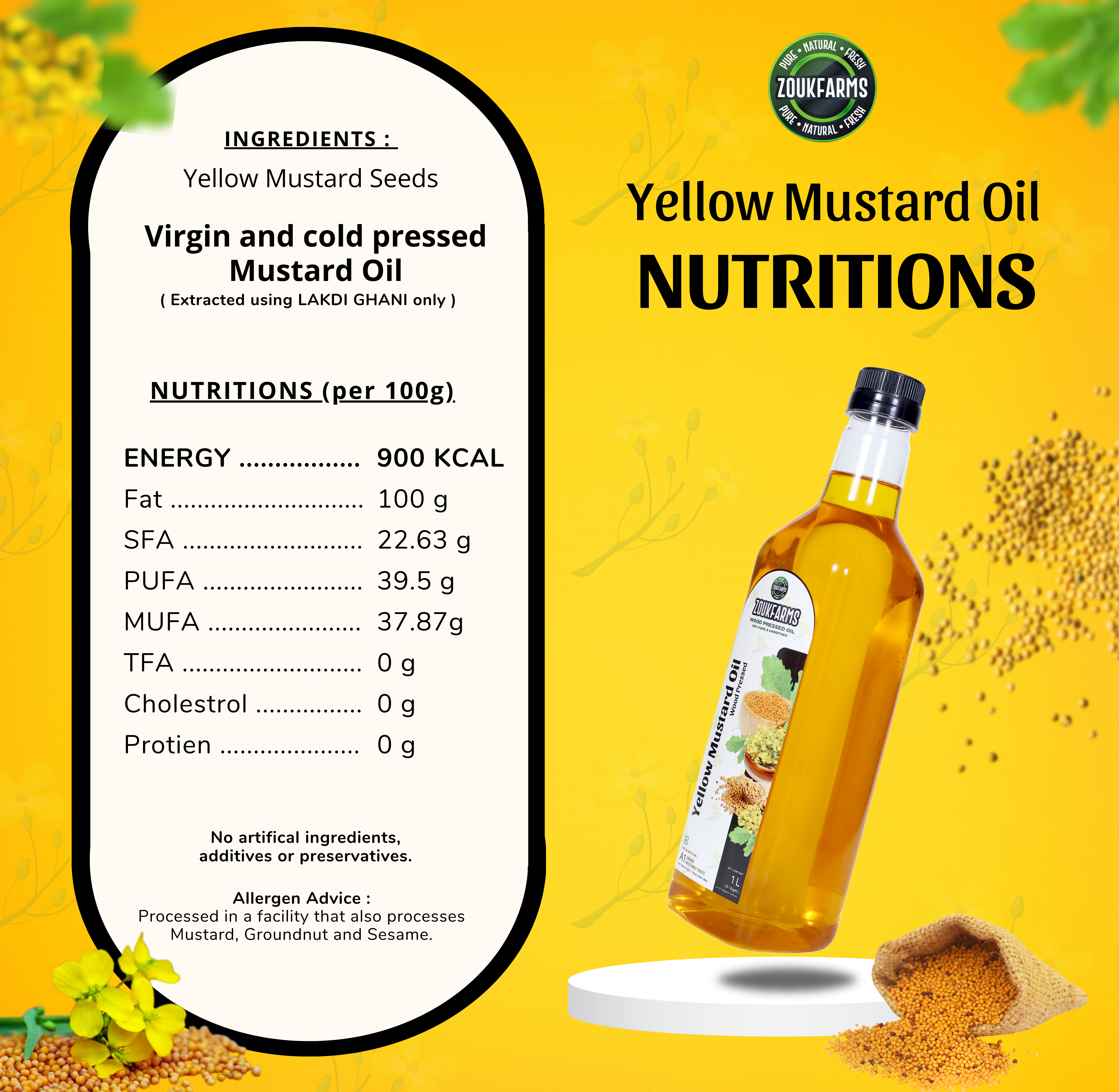 100% premium quality Wood Pressed Oil